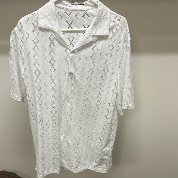 Zara Other - Zara White Textured Men's Casual Shirt